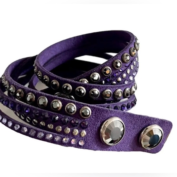 Swarovski Purple Double Wrap Slake Bracelet - Picture 4 of 11